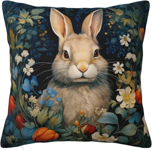 Vista 50 de Fundas de almohada William Morris diseño Strawberry Thief, fundas de almohada decorativas suaves para exteriores, fundas de almohada para decoración