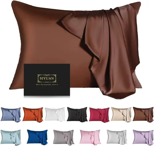 Vista 32 de Funda de almohada de seda de morera para cabello y piel - Funda de almohada de seda refrescante con cremallera oculta, de doble lado, suave