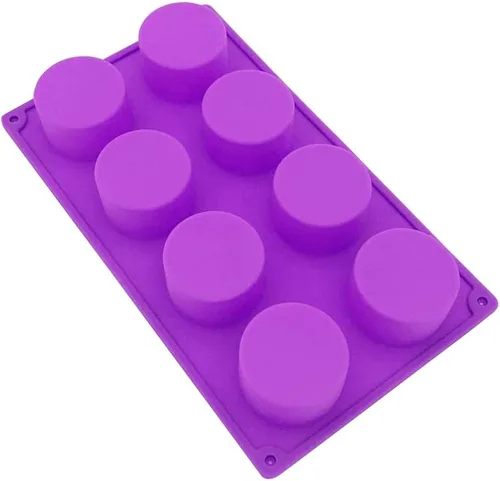 Vista 8 de ECHODONE Molde de silicona cilíndrica redonda de 8 cavidades, molde de silicona hecho a mano para pasteles, pan, magdalenas, tartas de queso, pan