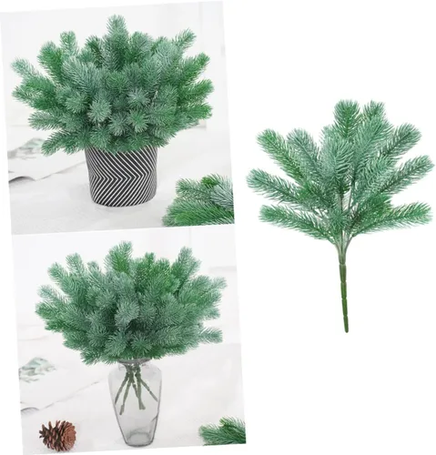 Vista 3 de IMIKEYA 4 púas de pino artificiales de hoja perenne, púas de agujas de pino, ramas de cedro artificial, ramas de pino, ramas de pino, accesorios