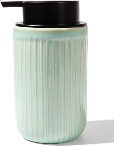 Vista 13 de BosilunLife Dispensador de Jabón de Manos de Espuma - Dispensador de Jabón de Espuma de Cerámica para Baño de 12 oz Dispensador de Jabón Líquido