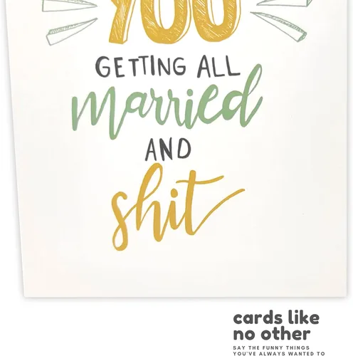 Vista 6 de Sleazy Greetings Divertida tarjeta de boda para compromiso matrimonial – Humor para adultos, tarjeta de felicitación de boda sucia (casado y mierda)