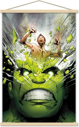 Vista 15 de Trends International Marvel Comics - Póster de pared de The Incredible Hulk - Cover #171, 14.725 x 22.375 pulgadas, versión enmarcada de madera