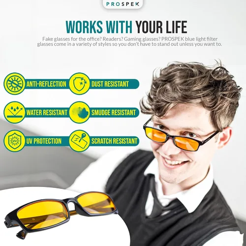 Vista 4 de Prospek Blue Light Glasses – Eye Strain Relief, Anti Glare