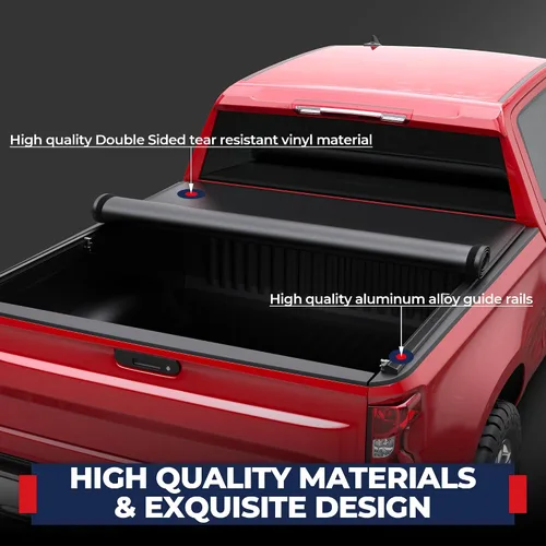 Vista 6 de MOSTPLUS Cubierta Enrollable de Vinilo Suave para Caja de Camión Tonneau Compatible con Chevrolet Colorado/GMC Canyon 2004-2014 Caja de 5 Pies 61