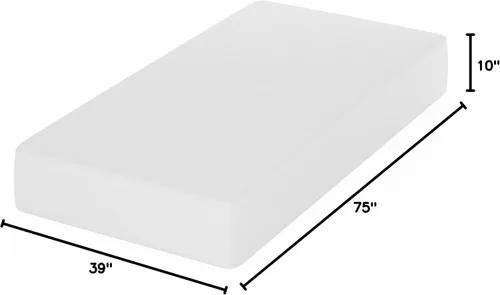 Vista 2 de Furinno Tidur - Colchón de espuma viscoelástica de gel refrescante, 10 pulgadas, individual, color blanco