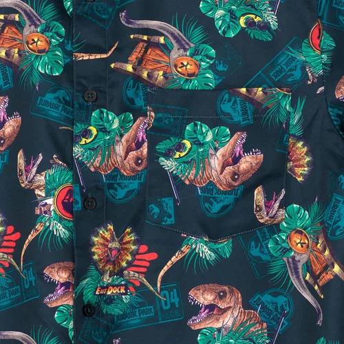 Vista 5 de Jurassic World Jurassic Park T-Rex - Camisa de vestir con botones para adulto