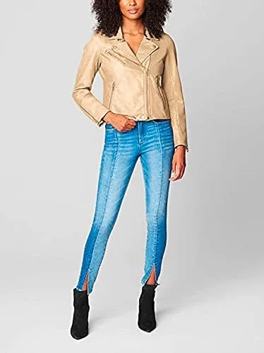 Vista 3 de BLANKNYC Ropa de lujo para mujer chaqueta de motocicleta de piel vegana semiajustada