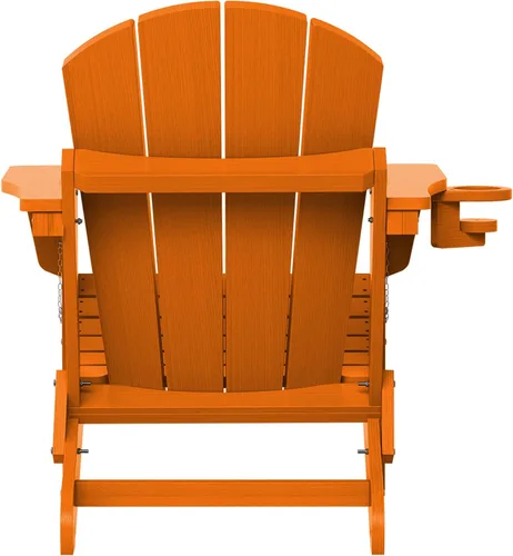 Vista 11 de SERWALL - Silla plegable Adirondack para patio, jardín, exterior, resistente a la intemperie, sillas para hoguera, color naranja
