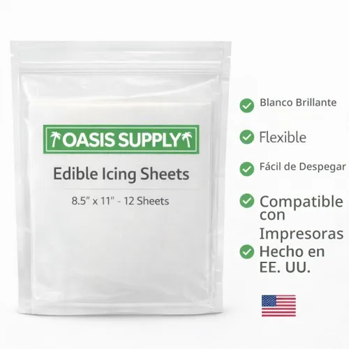 Vista 8 de Oasis Supply, Hojas de glaseado ultra flexibles, blanco, papel de 8.5 x 11 pulgadas, 12