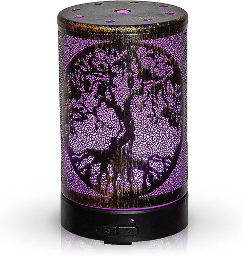 Vista 5 de AROMAR Difusor de aceite ultrasónico esencial, humidificador de niebla fría y difusor de metal de aromaterapia para aceites esenciales con apagado
