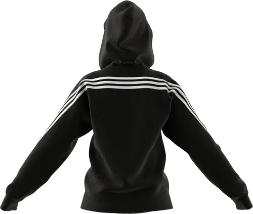 Vista 4 de adidas Sportswear Future Icon - Camiseta deportiva con capucha de 3 rayas para mujer, Negro