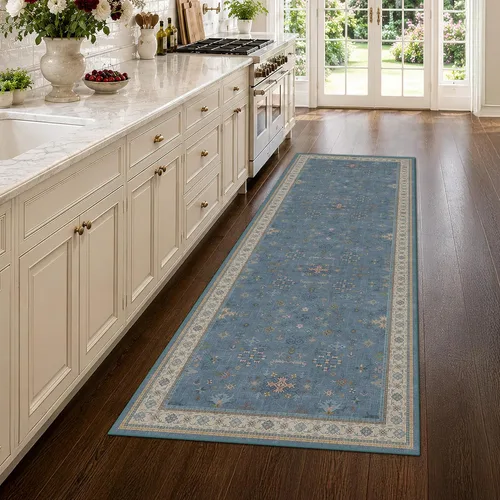 Vista 40 de Hazo Haus – Alfombra pequeña para entrada, cocina o baño, antideslizante con base de goma, resistente a las manchas y a la decoloración, diseño