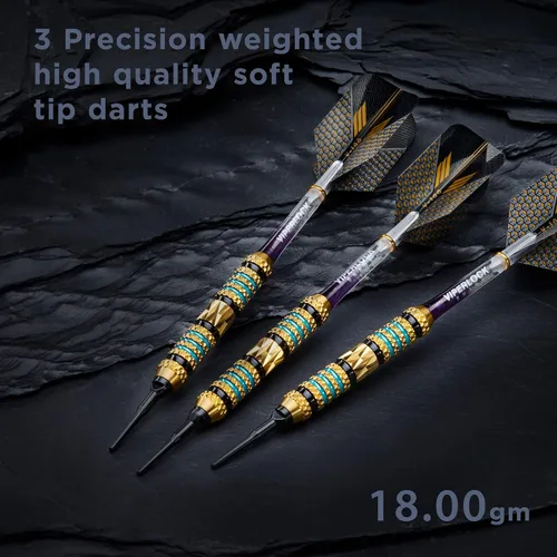 Vista 2 de Viper Wizard Soft Tip Darts, Brass Alloy Barrels with Diamond-Cut Etchings and Knurled Rings