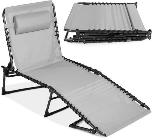 Vista 22 de Best Choice Products - Tumbona para patio reclinable, plegable, portátil para exteriores, con 8 posiciones, asas, capacidad de 300 libras