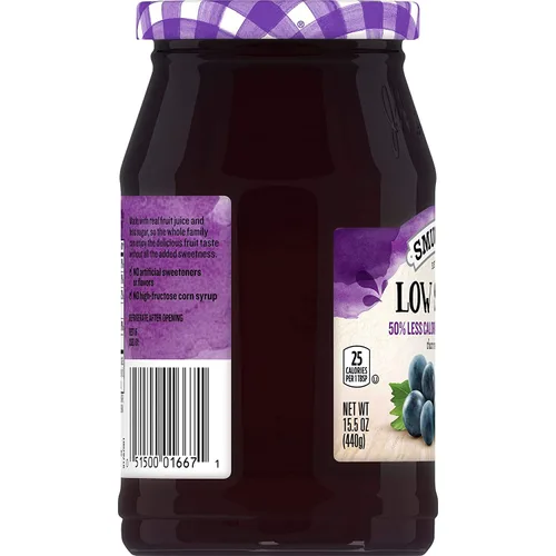 Vista 4 de Smucker's Jalea de uva Concord baja en azúcar frascos de 15.5 onzas (paquete de 3)