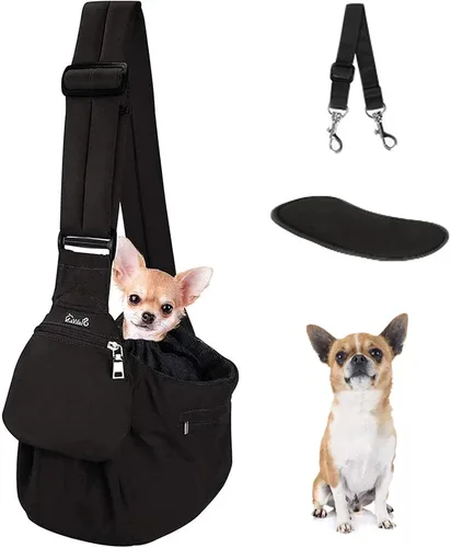 Vista 10 de Lukovee Transportador de Cabestrillo para Perros, Soporte Inferior Rígido y Correa de Hombro Acolchada Suave Ajustable, Cabestrillos para Perros