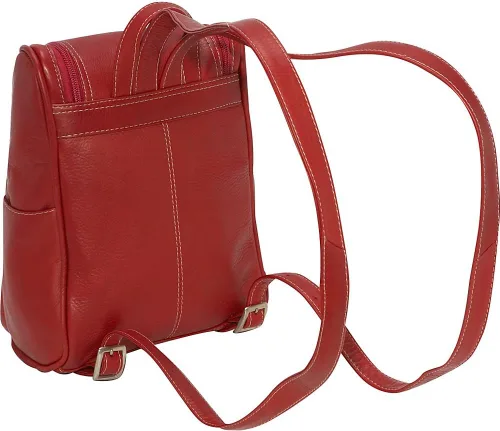 Vista 5 de Le Donne Leather Contemporary - Mochila pequeña para mujer, 10 x 8.5 x 5 pulgadas, Rojo
