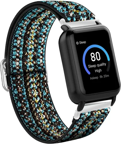 Vista 9 de Lamshaw Correa de repuesto ajustable de nailon elástico compatible con 3Plus Vibe Plus Vibe Plus + Smartwatch