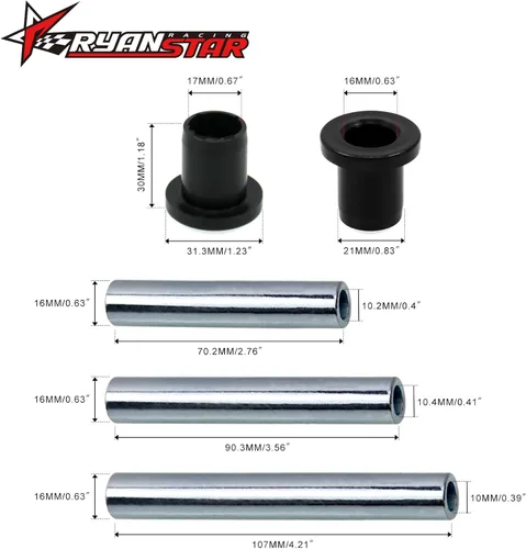 Vista 5 de RYANSTAR RACING Kit de reemplazo de buje de brazo de control de brazo A resistente compatible con Polaris Ranger XP 800 2010-2014 reemplaza