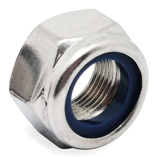 Vista 8 de 20 tuercas de bloqueo de nailon M6x0.2.953 in, tuercas hexagonales de rosca fina, kit surtido de tuercas de bloqueo de acero inoxidable 304