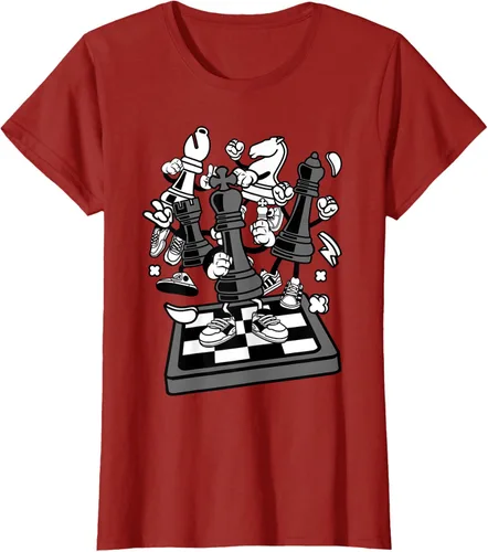 Vista 72 de Figura cómica Camiseta de tablero de ajedrez jugador de ajedrez Azul Marino
