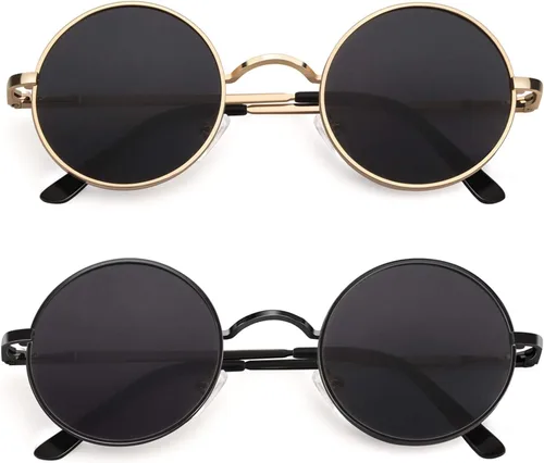 Vista 92 de CGID Gafas de sol unisex polarizadas redondas E01 Lennon