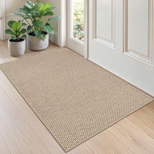 Vista 16 de DEXI Tapete delgado para puerta de entrada interior, 24 x 36 pulgadas Beige