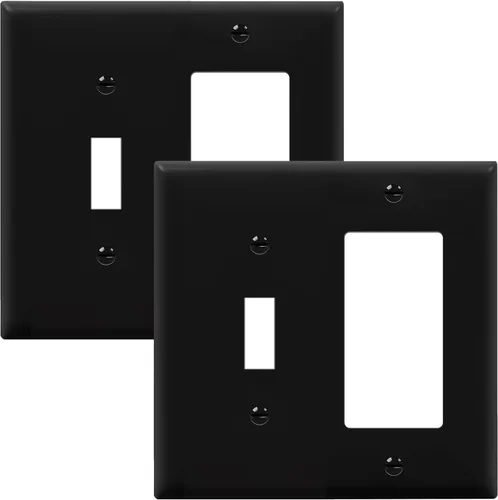 Vista 28 de ENERLITES - Placa de pared combinada para interruptor de palanca y enchufe decorativo, cubierta de acero inoxidable 201, resistente a la corrosión