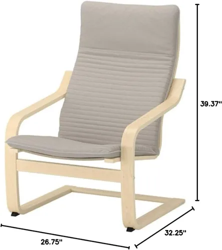Vista 3 de IKEA Poang Sillón Abedul Chapa Knisa Beige Claro 792.407.90