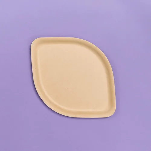 Vista 9 de Platos desechables de bambú marrón – Platos compostables de aperitivo de 8 pulgadas – Platos de postre de ensalada biodegradables resistentes