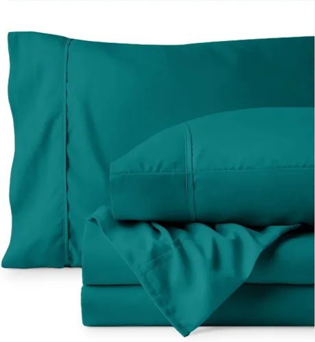 Vista 123 de Bare Home Sheet Set 1800 Ultra-Soft with 2 Pillowcases (Twin XL, Dark Blue)