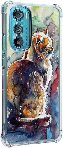 Vista 25 de Funda para Motorola Edge 2022, diseño de flores de mariposa azul, rosa, protección contra caídas, a prueba de golpes, funda protectora de cuerpo