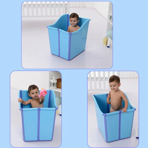 Vista 2 de Bañera plegable Niño Niño Bañera Azul