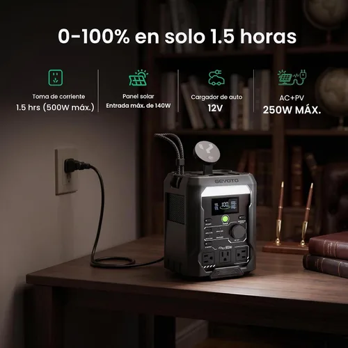 Vista 4 de Estación eléctrica portátil N300, batería LiFePO4 de 300W 256Wh