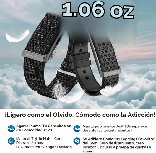 Vista 3 de EnergyPort Fitness Tracker & Smart Watch with 60-Day Battery & 2 Bands Gray