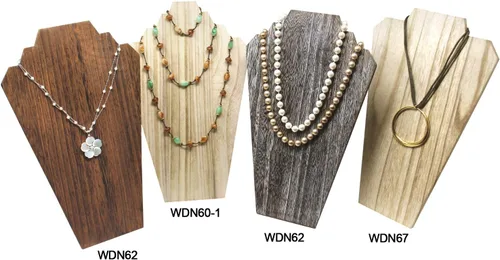 Vista 9 de Ikee Design 2 piezas de madera ligera para collares, caballete de busto, exhibición de joyas para espectáculos, soporte de exhibición de collares