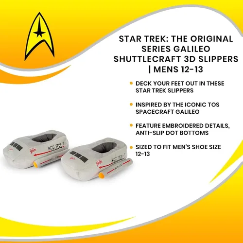 Vista 7 de Star Trek The Original Series Galileo Shuttlecraft Zapatillas 3D para adultos Zapatilla de casa de felpa suave con suela antideslizante Calzado