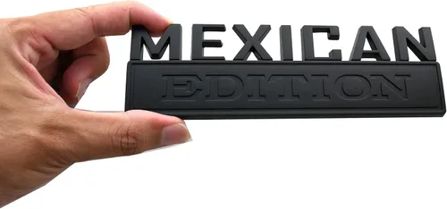 Vista 2 de 1 pieza emblema insignia calcomanía edición mexicana grande de 7" bandera de automóvil calcomanía militar de repuesto para F150 F250 F350 Chevy Negro