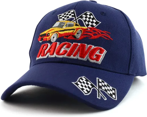 Vista 16 de Trendy Apparel Shop Gorra de béisbol con bandera de carreras bordada en 3D