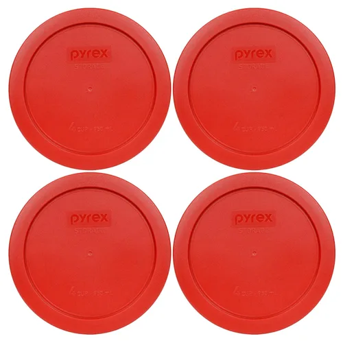 Vista 48 de Pyrex 7201-PC (4 tazas) Berry Pink - Tapa de almacenamiento para cuencos de vidrio, fabricada en Estados Unidos