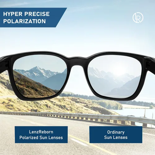 Vista 9 de LenzReborn Lente polarizada de repuesto para gafas de sol Oakley Holbrook XL OO9417 - Negro oscuro+azul hielo+rojo fuego+amarillo dorado