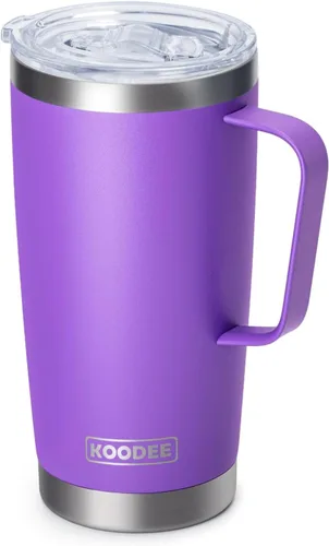 Vista 39 de koodee Vaso Tumbler Delgado de Acero Inoxidable de 20 oz con Aislamiento de Doble Pared, Vaso Tumbler Delgado para Agua para Café, Té (Azul Bebé)