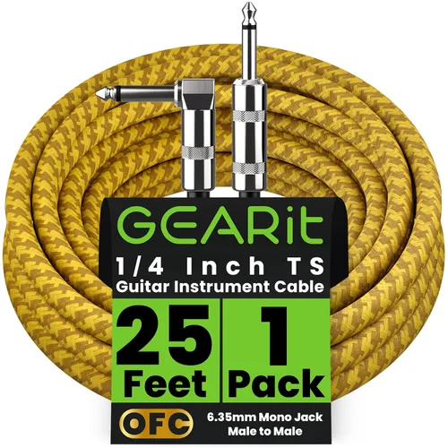 Vista 16 de GEARit Cable de instrumento de audio (10 pies) en ángulo recto a recto de 1/4 de pulgada macho a macho para cable AMP, base y guitarra eléctrica