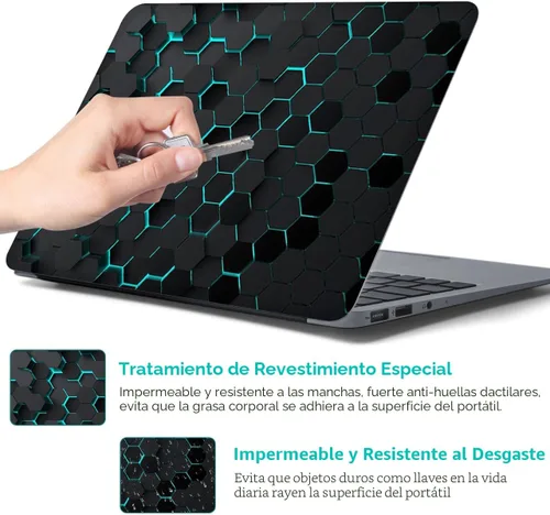 Vista 5 de Adhesivo para laptop de 12.1-15.6 pulgadas, calcomanía reutilizable universal de vinilo para laptop, protector de arte impermeable en color panal
