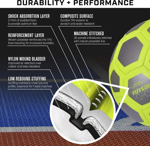 Vista 7 de GoSports Pelotas de fútbol sala Elite – Elige un paquete individual o seis – Ideal para juegos de fútbol sala en interiores o exteriores o práctica