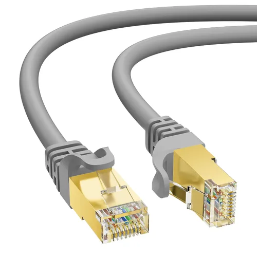 Vista 33 de Cable Ethernet Cat 7 de 0.6 pies, cable de Internet de alta velocidad de 10 Gbps, blindado SFTP, cobre puro OFC, cable de red LAN RJ45 CAT7