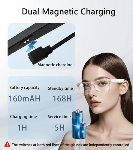Vista 6 de Lentes inteligentes AI, lentes de sol Bluetooth multifuncionales para hombres y mujeres, dispositivo de traductor de 116 idiomas y acentos, filtro