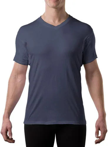 Vista 11 de Camiseta interior de algodón a prueba de sudor para hombre, con cuello en V Blanco