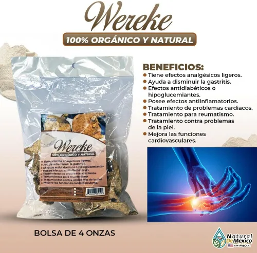 Vista 3 de Wereke Huereque Hierba amarga Ayuda con el tratamiento del reumatismo 4 oz-113g.